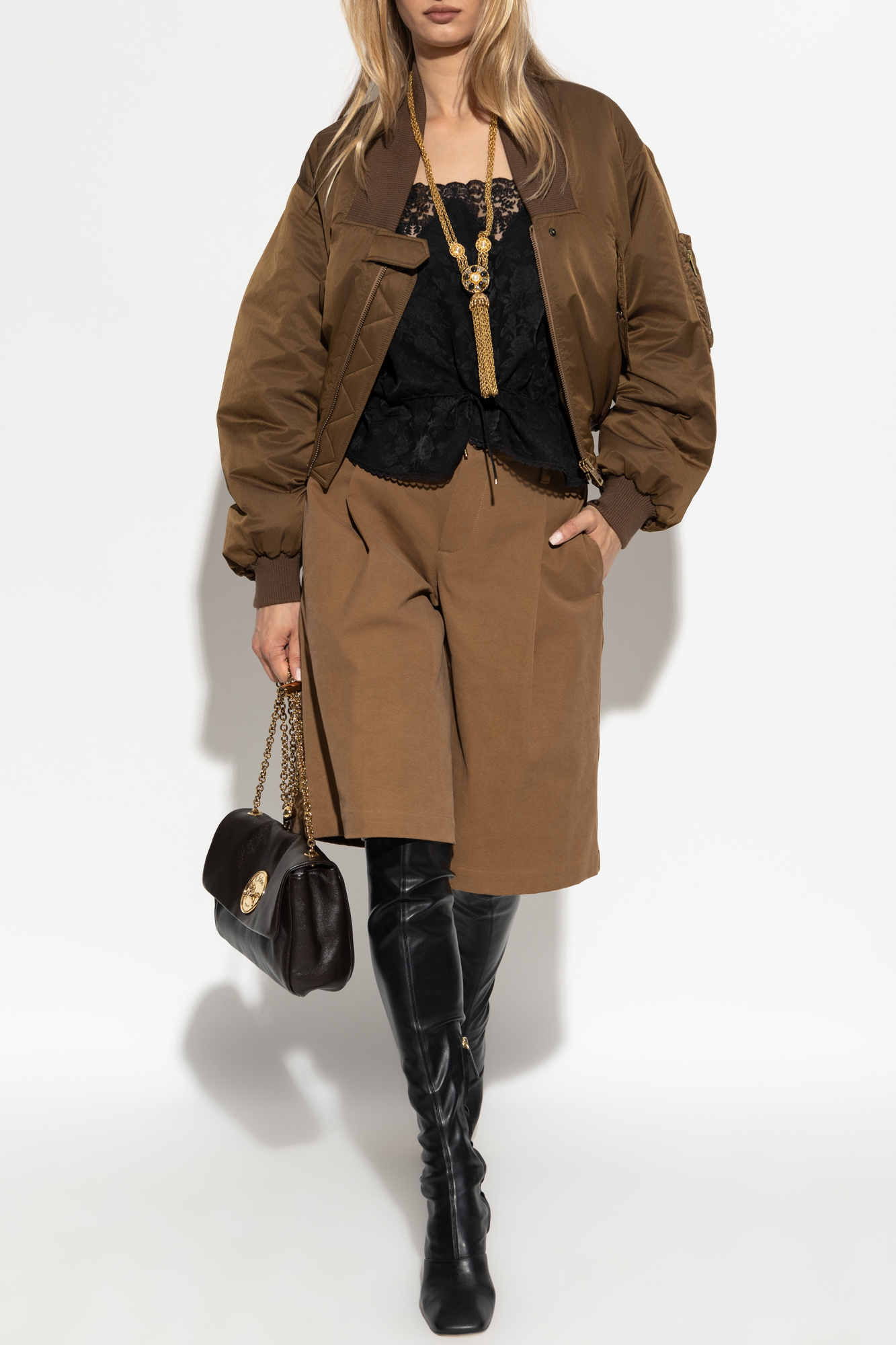 ジャケット CHLOE Brown Polyester Blend Bomber Jacket Brown Bomber jacket Chloé - Vitkac Canada